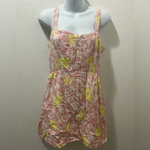 Black Poppy women;a Floral Pink and Yellow Sundress size XL